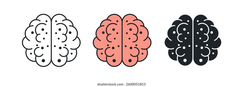 Brain icon symbol vector illustration isolated on white background
