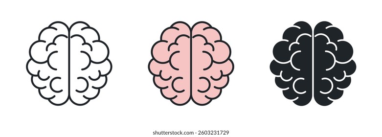 Brain icon symbol vector illustration isolated on white background