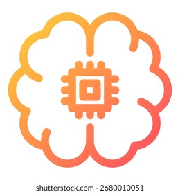 Símbolo de icono cerebral. Ilustración vectorial