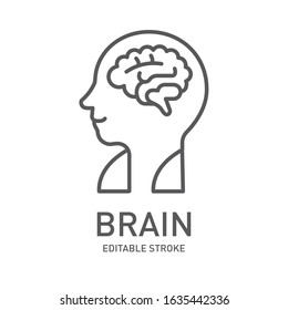 Brain Icon. Symbol for your infographics web site design, logo, app, UI. Editable stroke. Vector illustration, EPS10.