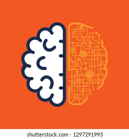 Brain icon technology- vector illustration