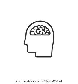 brain icon template color editable. brain symbol vector sign isolated on white background.