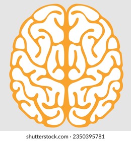 brain icon template color editable. brain symbol vector sign isolated on gray background.