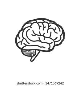 Brain Icon Template Brain Line Vector Stock Vector (Royalty Free ...