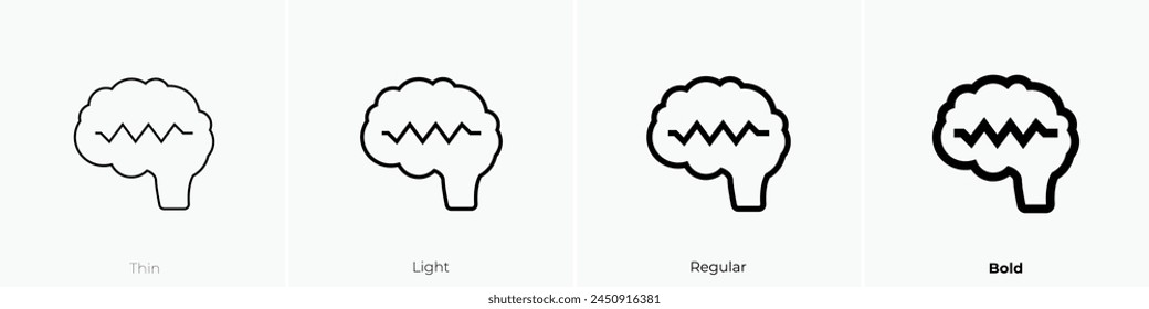 brain icon. Thin, Light Regular And Bold style design isolated on white background