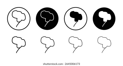 Ícone cerebral Linha fina definida ilustração vetor