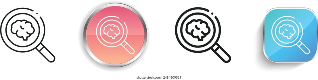 brain icon. Thin Linear, Regular and Button Style Design Isolated On White Background