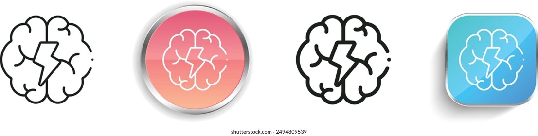 brain icon. Thin Linear, Regular and Button Style Design Isolated On White Background