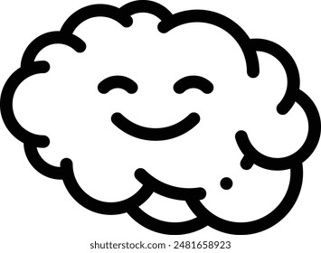 icono cerebral. Diseño De Estilo Lineal Delgado Aislado Sobre Fondo Blanco