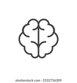 Icono del cerebro Símbolo de arte de contorno delgado
