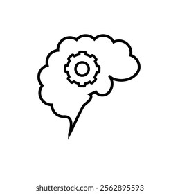 brain icon. think about money or the economy. Thinking, refreshing the mind, brain health, creative. vector illustration. Line design style