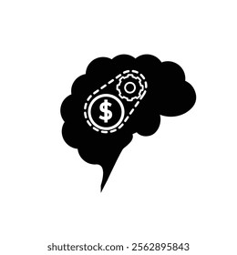 brain icon. think about money or the economy. Thinking, refreshing the mind, brain health, creative. vector illustration. Solid design style