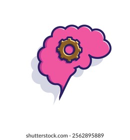 brain icon. think about money or the economy. Thinking, refreshing the mind, brain health, creative. vector illustration. colored flat design style