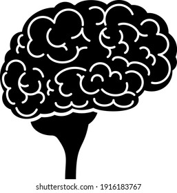 Brain icon. Top view, side view. Mind, creativity and knowledge. Symbol of business success, victory in competition, leadership. Flat style illustration on white background.