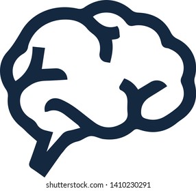 Brain icon in trendy flat style isolated on white background