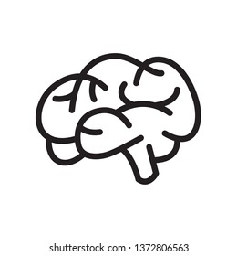 Brain icon in trendy outline style design. Vector graphic illustration. Brain icon for website design, logo, app, and ui. Editable vector stroke. EPS 10.