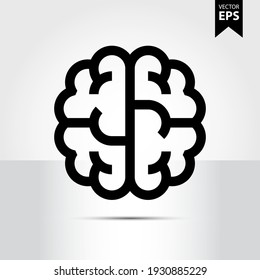 Gehirnsymbol im trendigen Stil einzeln auf schwarzem Hintergrund. Startups und Business-Symbol für Ihr Web-Site-Design, Logo, App, UI. Eps10 Vektorgrafik.
