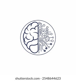 Ícone do cérebro. Duas partes metade diferentes do cérebro. Vetor de design plano do cérebro simples. Ilustração do vetor de estoque isolada no fundo branco.