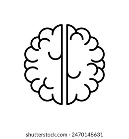Brain icon vector design outline style on white background