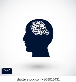 brain icon, Vector EPS 10 illustration style