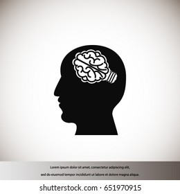 brain icon, Vector EPS 10 illustration style