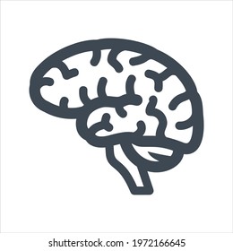 Brain icon, vector and glyph