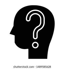 Brain Icon, Vector Illustration, Business Glyph
