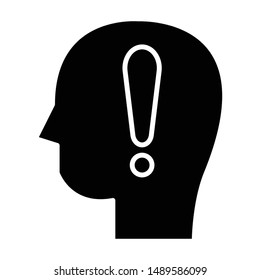 Brain Icon, Vector Illustration, Business Glyph