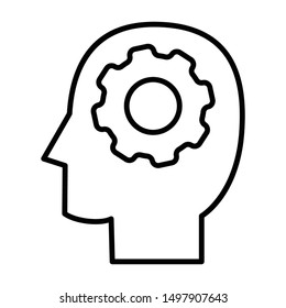 Brain Icon, Vector Illustration, Business Outline
