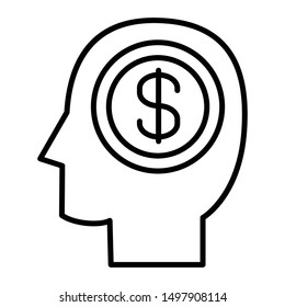 Brain Icon, Vector Illustration, Business Outline