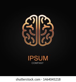 Brain icon. Vector Illustration. Design logo element. Isolated on black background.