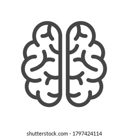 Icono de cerebro. Ilustración vectorial aislada en fondo blanco.