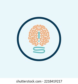 Brain Icon Vector Illustration. Logo Template