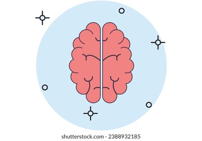 Brain Icon Vector Illustration. Logo Template.Creativity,idea,brain organ detailed style icon