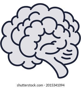 Brain icon vector illustration on white background. Human memory, neurology, idea brainstorming, psychology outline logo symbol. Brain training concept