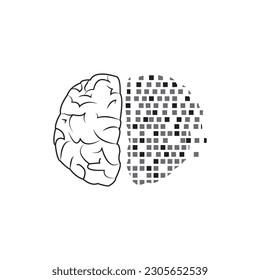 BRAIN ICON VECTOR ILLUSTRATION SYMBOL DESIGN