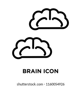Brain icon vector isolated on white background, Brain transparent sign , line and outline elements in linear style