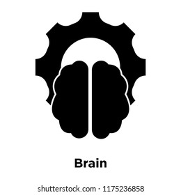 Brain icon vector isolated on white background, logo concept of Brain sign on transparent background, filled black symbol