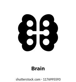 Brain icon vector isolated on white background, logo concept of Brain sign on transparent background, filled black symbol