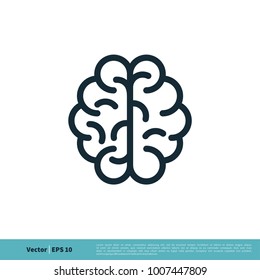 Brain Icon Vector Logo Template Illustration Design. Vector EPS 10.