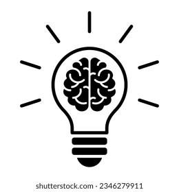 Brain icon vector on trendy style for design and print