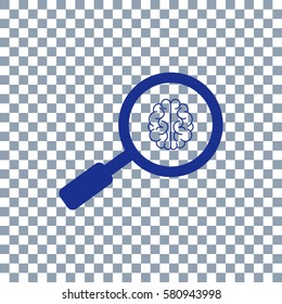 Brain icon Vector. Search icon vector on transparent background