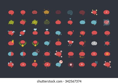 Brain icon vector set