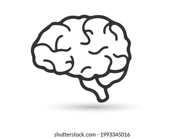 Brain icon vector sign isolated on white background.