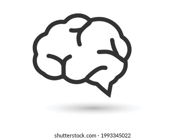 Brain icon vector sign isolated on white background.