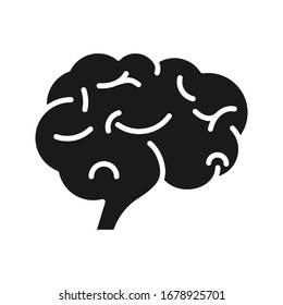 Brain icon vector sign template color editable