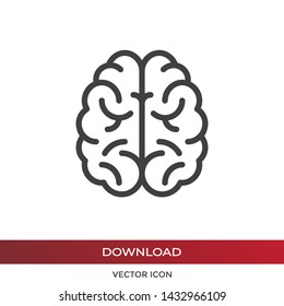 Brain Icon Vector. Simple Brain Sign In Modern Design Style For Web Site And Mobile App. EPS10