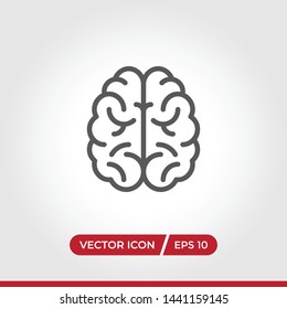 Brain Icon Vector. Simple Brain Sign In Modern Design Style For Web Site And Mobile App. EPS10