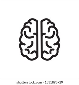 Brain Icon Vector. Simple Brain Sign In Modern Design Style For Web Site