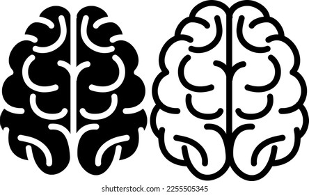 Brain icon vector. Simple brain sign in trendy style illustration on white background..eps